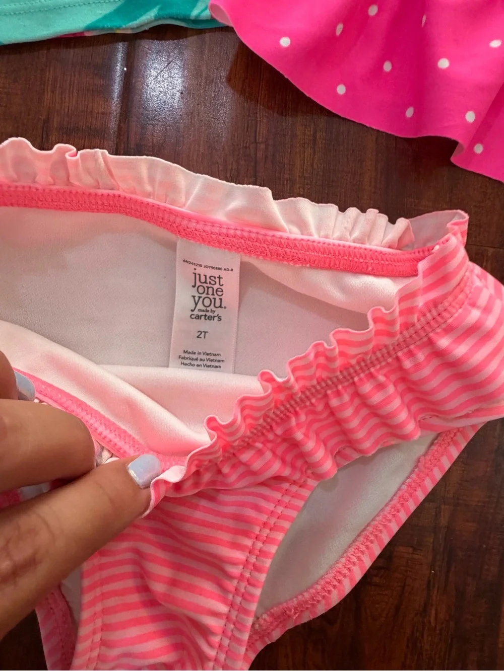 Carter's Pink Flamingo & Teal Floral Rash Guard Swim Set